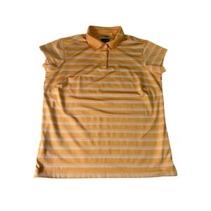 Adidas ClimaCool Golf Polo Shirt Orange White Stripe Women's‎ Size Large